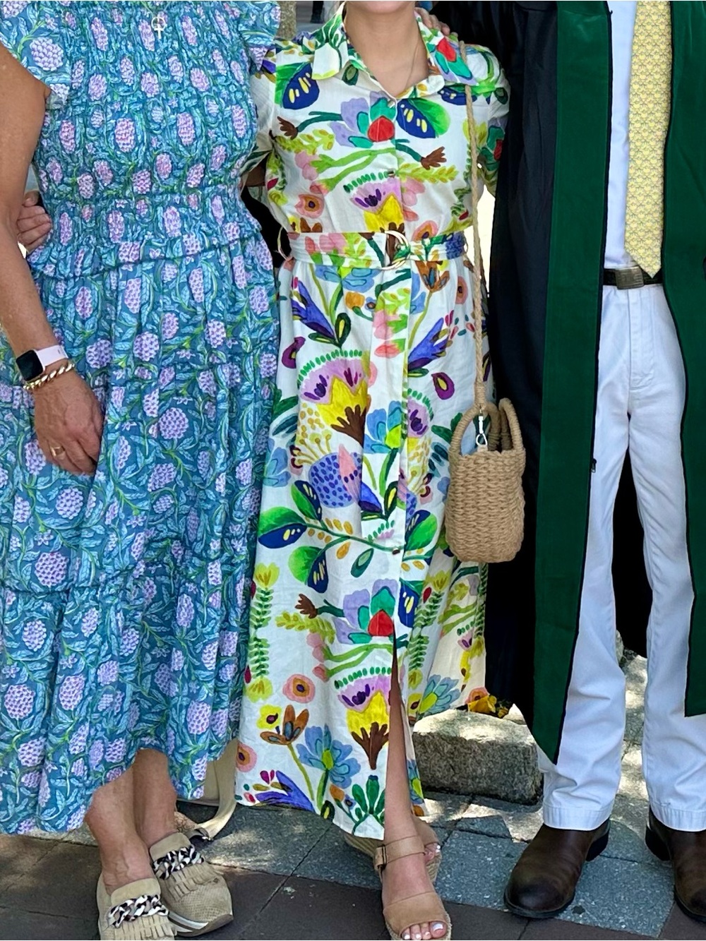 Zara Multicolor Floral Maxi Shirt Dress